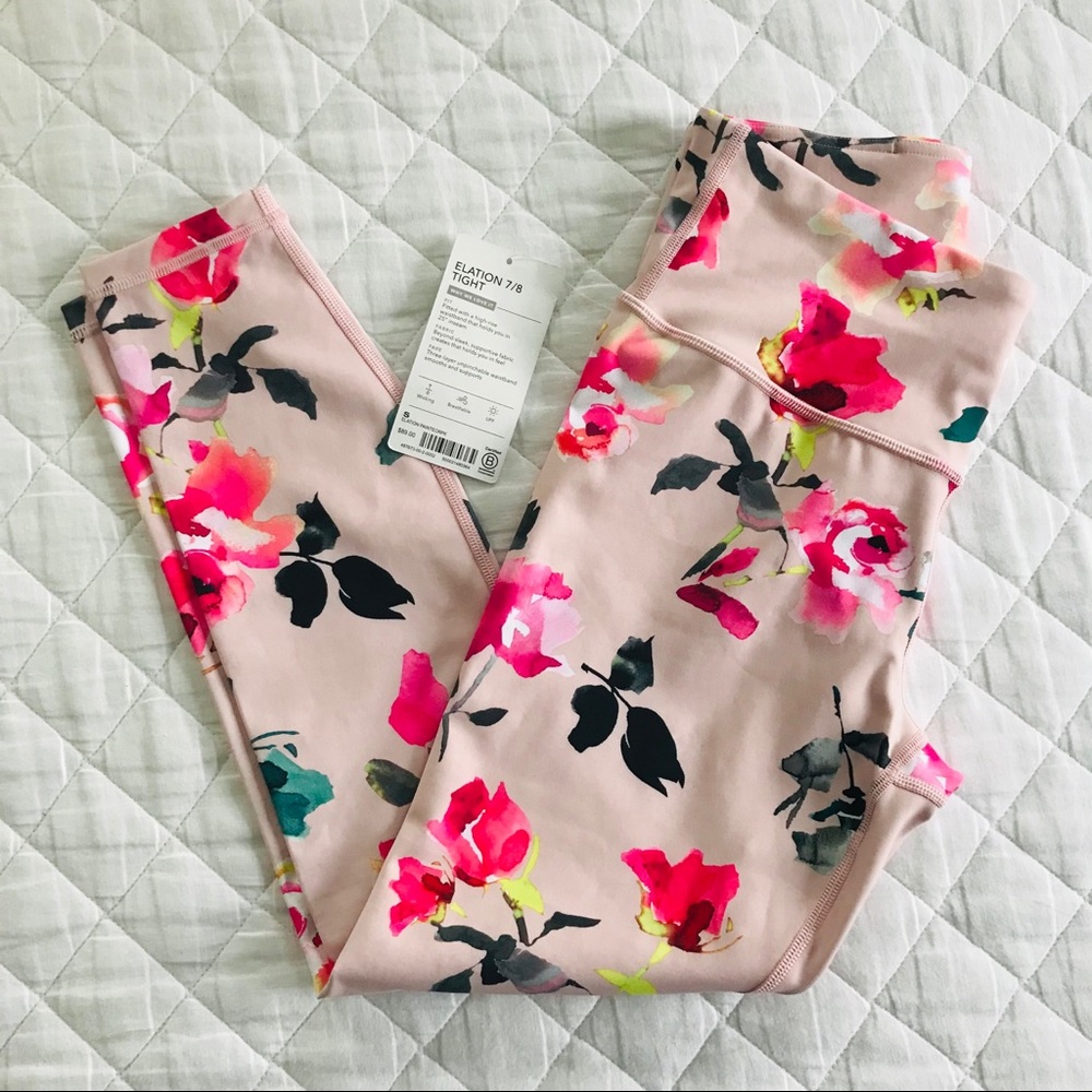 NWT Athleta Painted Flower Elation 7/8 Tight - Picture 5 of 7